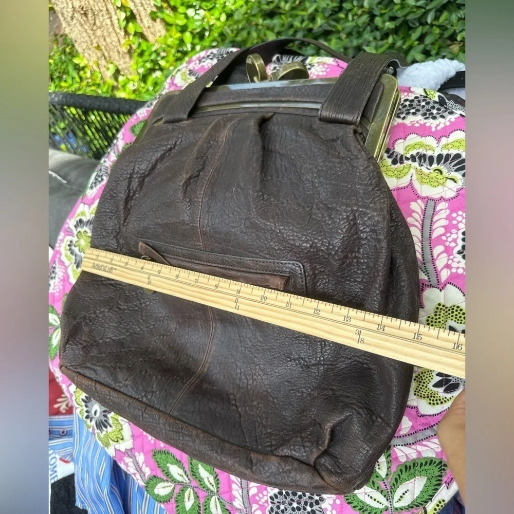 Tracy Reese Kiss Lock Dark Chocolate Leather Satchel
